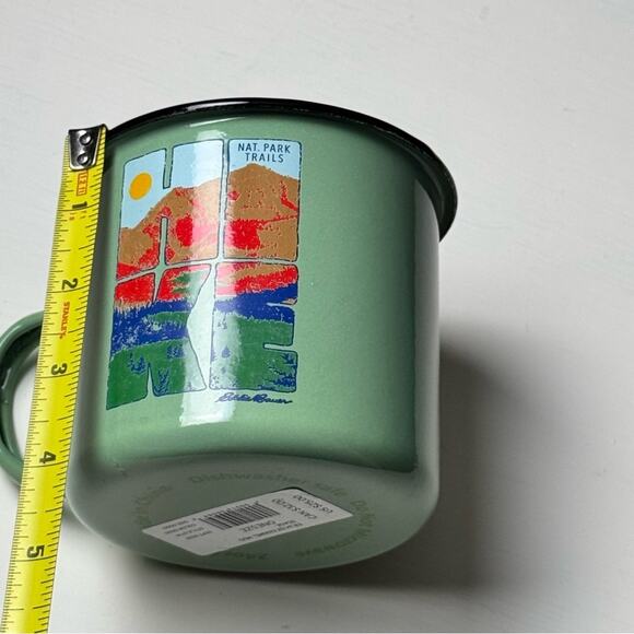 Eddie Bauer Outdoors Camp Green Enamel Mug with National Park Design NWT - Picture 6 of 7